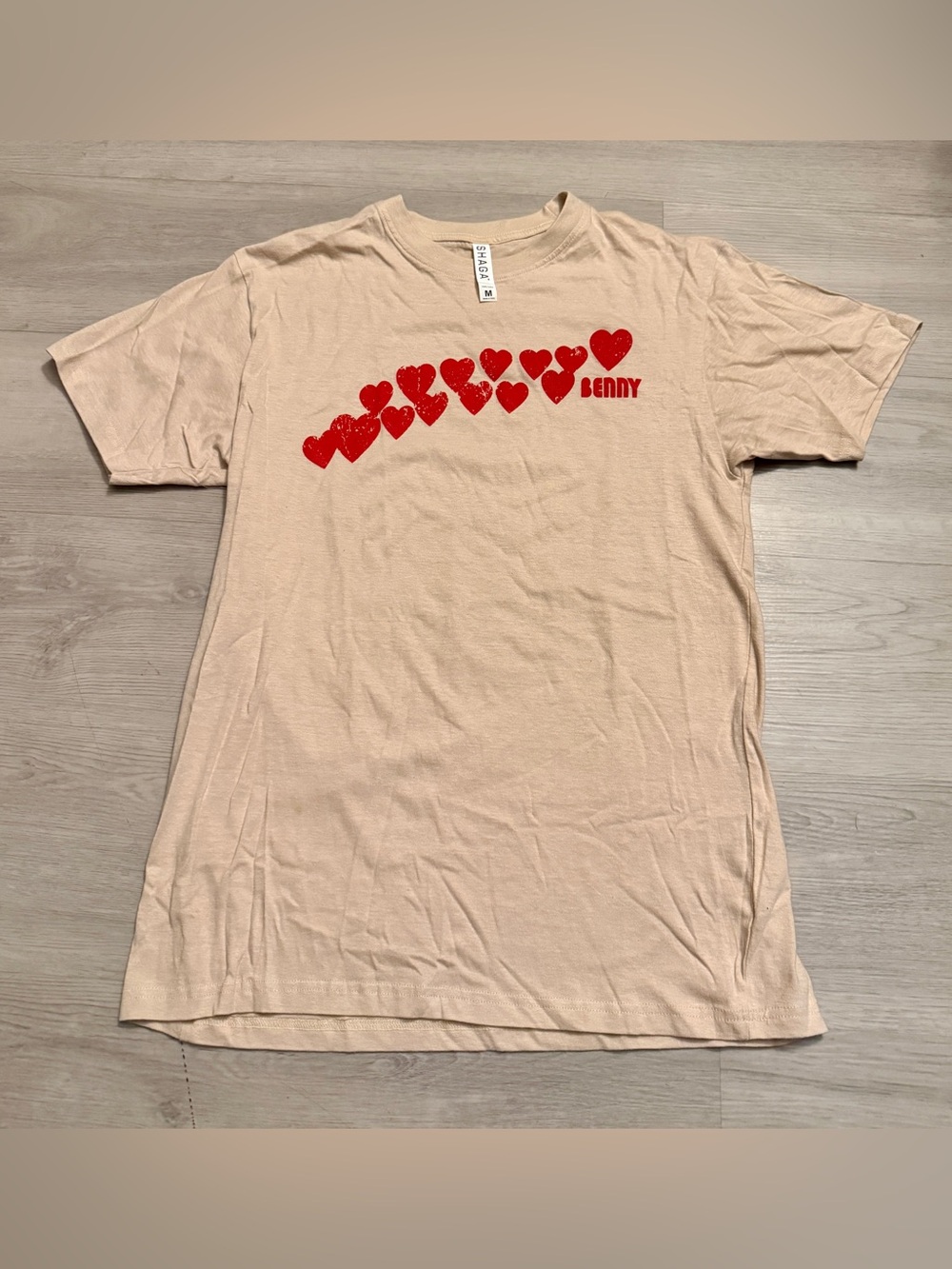 Rare Benson Boone American Heart Tour Benny Hearts T-Shirt Men's M 100% Cotton